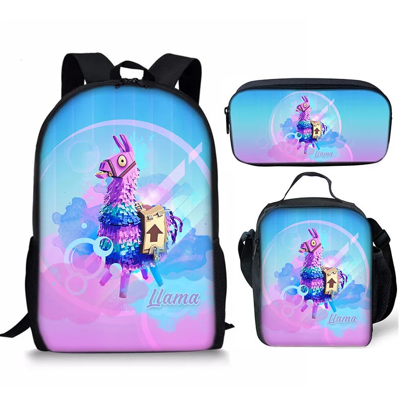 Set Fortnite 3 pièces : Sac à dos, sac repas et trousse – FN7